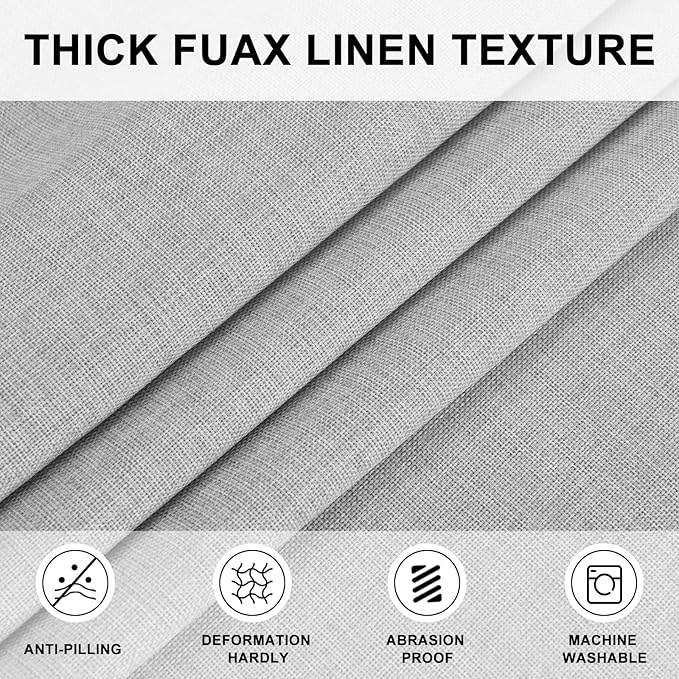 Hiasan 90 Inch Round Tablecloth Linen - Wrinkle and Stain Resistant Washable Polyester Fabric Table Cloth for Patio Dining Room Kitchen Party, Light Grey