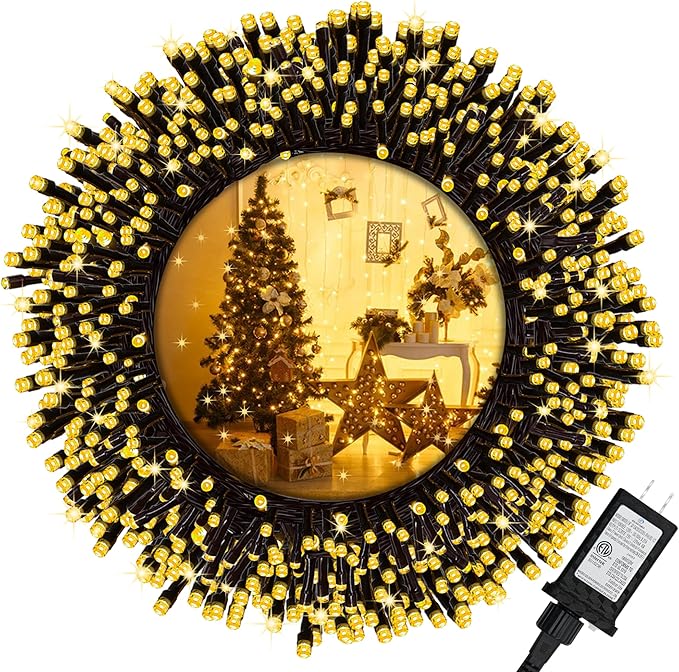 200 LED Christmas String Lights, 72FT Indoor Lights Plug-in with 8 Modes & Timer & Memory Function, Waterproof Christmas Lights Outdoor for Holiday Party Christmas Tree Decor