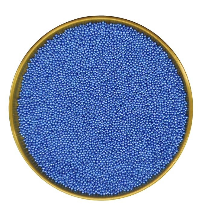 Edible Royal Blue Sprinkles Candy 2mm Mini Pearls Cake Decorations Cupcake Toppers Cookie Decorating Perfect for Wedding Party Valentine Halloween Christmas Supplies 3OZ