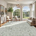 Sage Neutral Large Area Rug10x12 for Living Room, Washable Rug for Dining Room Bedroom, Anti-Slip Low-Pile and Soft Accent Rug Farmhouse Office Home Decor Light Green