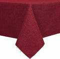 Hiasan Faux Linen Square Tablecloth - Wrinkle and Stain Resistant Washable Table Cloth for Kitchen Dining Room Holiday Table Cover for Dinner, Red, 70 x 70 Inch
