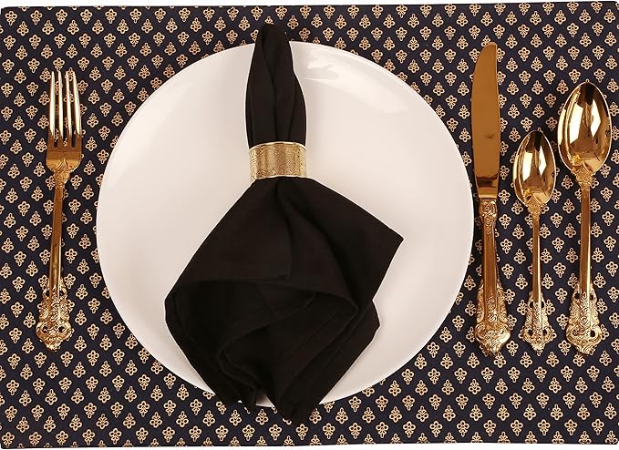 Gorgeous Beautifully Handcrafted Floral Large Size Gold Color Party Dining Table Napkin Holders (Set Of 6)