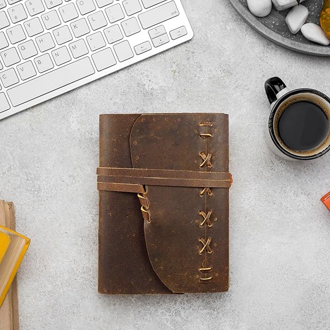 Large Leather Journal for Women & Men, Leather Bound Journal, 290 Lined Paper Diary Men Journal Leather Notebook Journal, Daily Handmade Writing Journal Vintage Journal For Leather Sketchbook, Leather Travel Journal For Men Leather Book