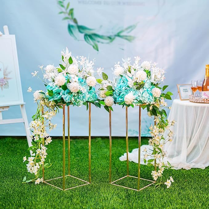 Gold Flower Stand for Table: 23.6” Tall Centerpiece Stand for Wedding Table Reception Floral Center Pieces with Home Decoration Party Event 10 PCS