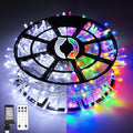 JMEXSUSS 600 LED Color Changing String Lights Plug in, 168FT White & Multicolor Christmas Lights with Remote, Christmas String Lights Outdoor Waterproof Clear Wire for Tree Xmas Decor