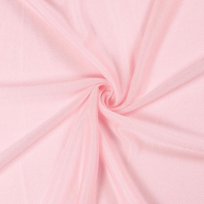 VDS Pack of 2 Panel (30 Inch X 30 Feet) Wedding Arch Draping Fabric Sheer Chiffon Fabric Drapery for Wedding Ceremony Reception Swag Backdrop Canopy Chuppah ARBO Altars Decoration (Blush Pink)
