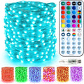 BrizLabs Christmas Fairy String Lights, 33ft 100 LED Color Changing Christmas Fairy Lights with Remote Timer, USB Purple Orange Halloween Light RGB Twinkle Light for Xmas Halloween Home Party Wedding
