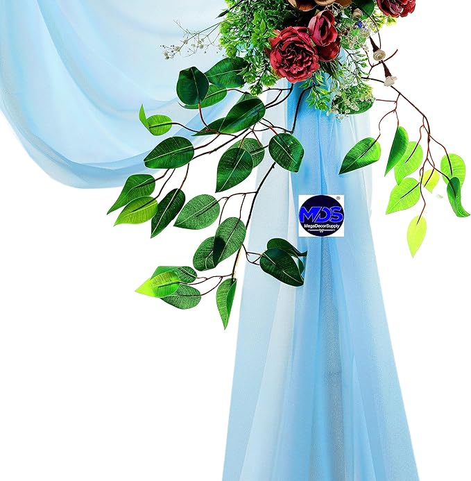 MDS Halloween Chiffon Draping Fabric - 2 Panel, 30" Wide x 20ft Long - Sheer Spooky Arbor & Canopy Drapery for Haunted House Backdrops, Party Ceilings, DIY Costumes & Themed Events - Turquoise