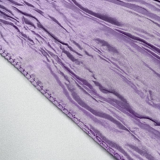 YOUR CHAIR COVERS - 90 x 132 inch Rectangular Crinkle Taffeta Tablecloth - Lavender, Rectangle Table Linens for 6 ft Rectangular Tables, Wedding Crushed Table Cloth