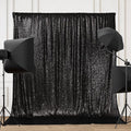 PartyDelight Sequin Backdrop Black Photography 6Ft x 8Ft Party Back Drop