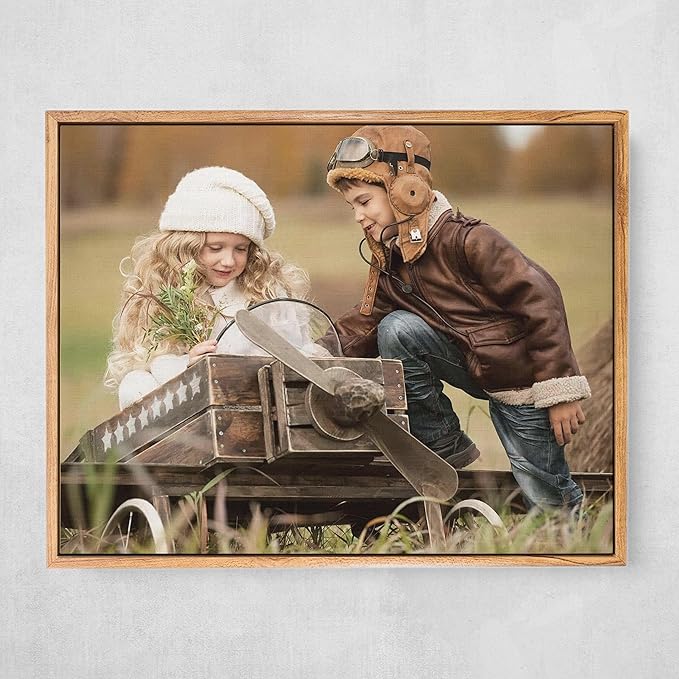 Personalized Custom Canvas Prints: Photo On Canvas (Light Brown, 18X24) Transform Your Photos into Stunning Framed Wall Art Digitally Printed Photo To Canvas Ideal for Home Decor, Gifts Keepsakes.