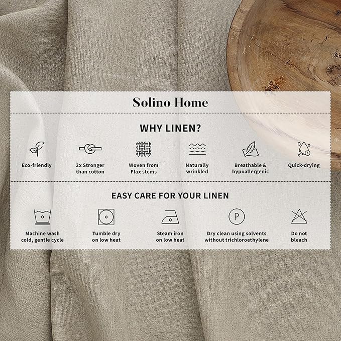Solino Home Linen Coral Table Runner 72 Inches Long - 100% Pure Linen Hemstitch Table Runner 14 x 72 Inch for Dresser, Dining - Classic Hemstitch