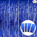 BEISHIDA 4 Pcs Blue Door Streamers Tinsel Curtain Party Backdrop Fringe Foil Wall Background for Birthday Halloween Christmas Wedding Boys Babyshower Party Decoration(3.28 ft x 6.56 ft)