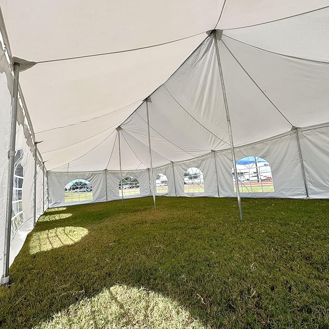 40'x20' PVC Pole Party Tent with Storage Bags, Tents for Parties, Fire Retardant (FR), Heavy Duty Wedding Tent Canopy, Outdoor Commercial Event Tents, Waterproof Top