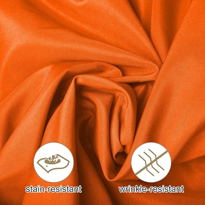 Ascoza 2pack 120 Inch Orange Round Tablecloth in Washable Polyester Fabric for Wedding/Banquet/Restaurant/Parties