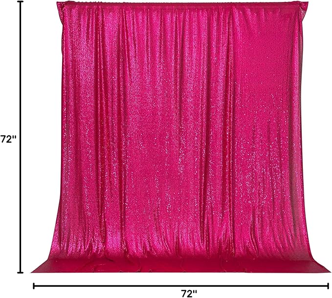 PartyDelight Hot Pink Sequin Backdrop Curtain 6FT x 6FT Photography Back Drop