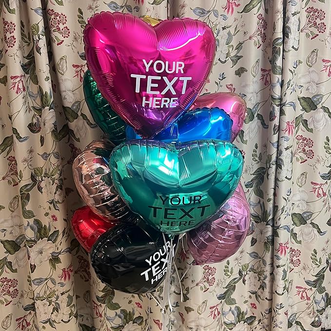 Сustom Balloons Name Personalized foil Balloon Heart 19 inch Satin and Glossy Colors Any Text Gift Idea Surprise Customizable Birthday Wedding Anniversary Party Decoration Gifts Surprise
