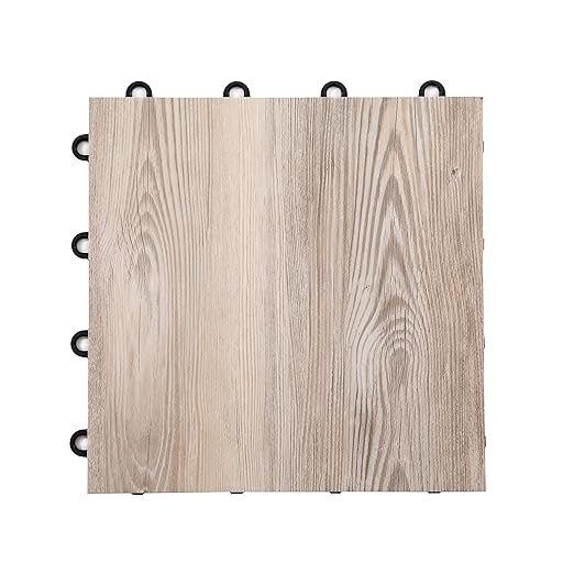 IncStores 3/8" Thick Snap Together Dance Flooring | 12"x12" Printed Vinyl Dance Floor for Practice & Performance | Beachwood | 1 Tile Pack
