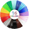 MIKA3D 3D Pen 3D Printer PLA Filament Refill, 16 Colors 1.75mm PLA Filament Pack, High-Precision Diameter Filament, Each Color 10 Feet, Total 160 Feet Lengths, Great PLA Printing Sample Pack