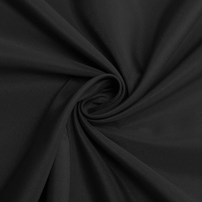 sancua Round Tablecloth - 108 Inch - Water Resistant Spill Proof Washable Polyester Table Cloth Decorative Fabric Table Cover for Dining Tables, Buffet Parties and Camping, Black