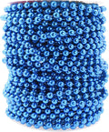Mandala Crafts 6mm Faux Blue Pearl Beads Roll - 27 Yards Strand of Fake Pearls Chain Garlands Spool String for Christmas Tree, Wedding, Party, Vases, DIY Decoration