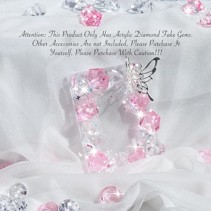 Acrylic Diamond Fake Gems Vase Filler, Babenest 240pcs 3/4 Inch Faux Diamonds Crystals Jewels for Table Scatters Wedding Party Event Arts & Crafts Birthday Decoration (240, Pink/Clear)