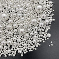 Weraru Edible Silver Pearl Sugar Sprinkles Candy Mixing Size Baking Edible Cake Decorations Cupcake Toppers Cookie Decorating Celebrations Wedding Shower Party Chirstmas Supplies 120g/ 4.2oz
