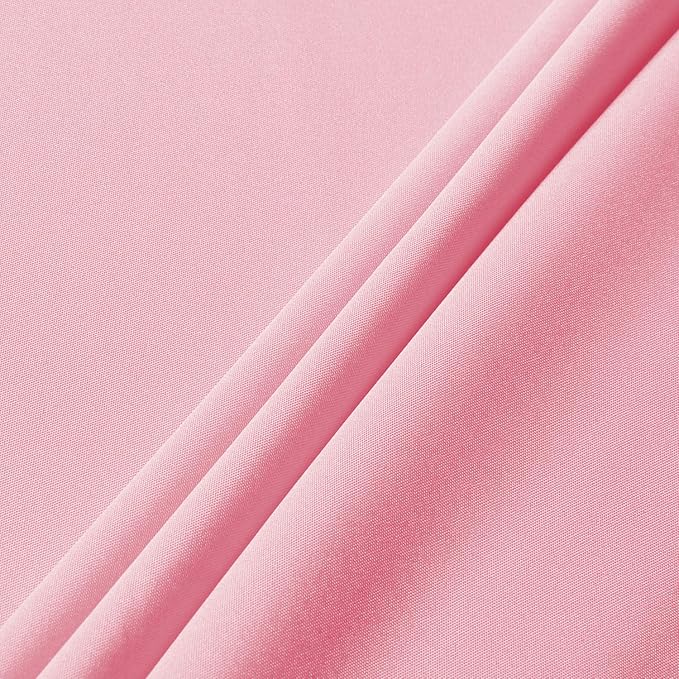 sancua Round Tablecloth - 60 Inch - Water Resistant Spill Proof Washable Polyester Table Cloth Decorative Fabric Table Cover for Dining Tables, Buffet Parties and Camping, Pink