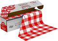 Neatiffy Disposable Plastic Table Cloth Roll | 54 in x 108 Ft Waterproof Tablecloth | Table Cover for Rectangle, Square, Round Oval Tables | Picnic, Party, Banquet, Birthdays, Weddings, Red Checkered