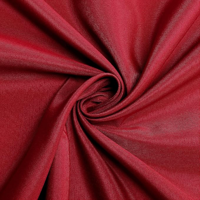 sancua Round Tablecloth - 120 Inch - Water Resistant Spill Proof Washable Polyester Table Cloth Decorative Fabric Table Cover for Dining Tables, Buffet Parties and Camping, Red