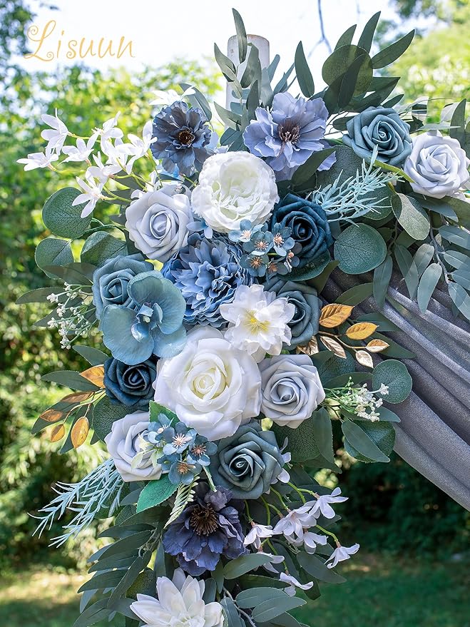Wedding Arch Flowers, Artificial Flowers for Decoration, Large Flower Swag for Boho Styles Wedding Ceremony Floral Decor - Pack of 2