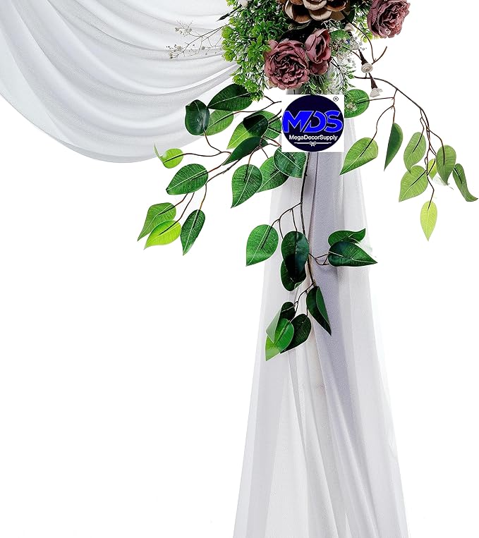 MDS Halloween Chiffon Draping Fabric - 1 Panel, 30" Wide x 20ft Long - Sheer Spooky Arbor & Canopy Drapery for Haunted House Backdrops, Party Ceilings, DIY Costumes & Themed Events - Cool Gray