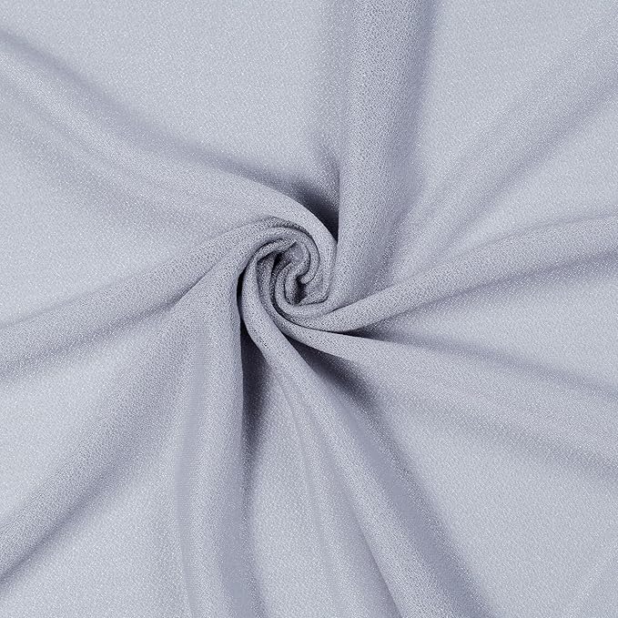 VDS Pack of 3 Panel (30 Inch X 20 Feet) Wedding Arch Draping Fabric Sheer Chiffon Fabric Drapery for Wedding Ceremony Reception Swag Backdrop Canopy Chuppah ARBO Altars Decoration (Cool Grey)