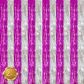 BEISHIDA Hot Pink Silver Door Streamers Backdrop Foil Fringe Tinsel Party Streamers Curtains Photo Backdrop - 2Pcs for Girl Birthday Valentines Graduation Bachelorette Party Decoations