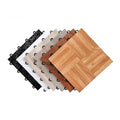 IncStores 3/8" Thick Snap Together Dance Flooring Tiles | 12”x12” Printed Vinyl Dance Floor Tiles for Practice & Performance | Barnwood | 52 Tile Pack