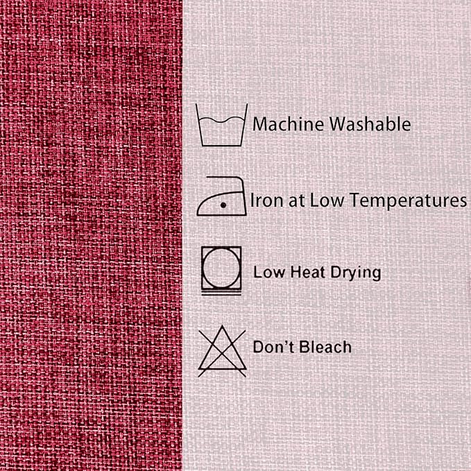 Hiasan Red Faux Linen Rectangle Tablecloth - Wrinkle and Stain Resistant Washable Table Cloth for Kitchen Dining Room Holiday Table Cover for Party Dinner, 2 Pack, 70 x 140 Inch