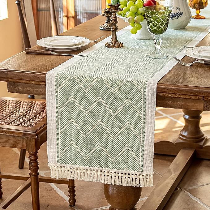Table Runners 138 Inches,Waterproof Boho Table Runner with Tassel Fringe,Table Runner for Party Coffee Table