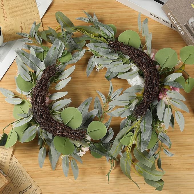 H&W 2pcs Artificial Wedding Arch Flowers for Wedding Sign, Floral Swag Dusty Decor for Reception Ceremony Backdrop Sweetheart Table (Mixed Color Peony)