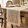 Table Runner 48 Inches Long,Waterproof Boho Table Runner with Tassel Fringe,Table Runners for Party Coffee Table