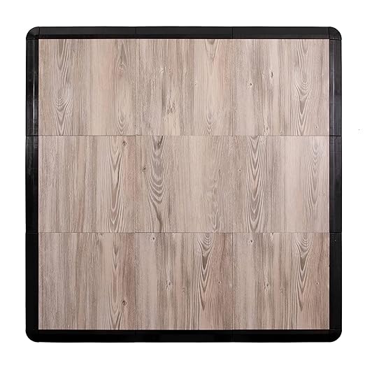 IncStores 3/8" Thick Snap Together Dance Flooring | 12"x12" Printed Vinyl Dance Floor for Practice & Performance | Beachwood | 20 Tile Pack