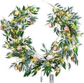 Artificial Willow Garland with USB Fairy String Lights & Pink Gift Box Ornaments – 2-Pack Lighted Greenery Vine, with Remote for Mantels, Weddings, Fireplace, Holidays, Parties & Everyday Home Decor