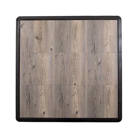 IncStores 3/8" Thick Snap Together Dance Flooring | 12"x12" Printed Vinyl Dance Floor for Practice & Performance | Barnwood | 40 Tile Pack