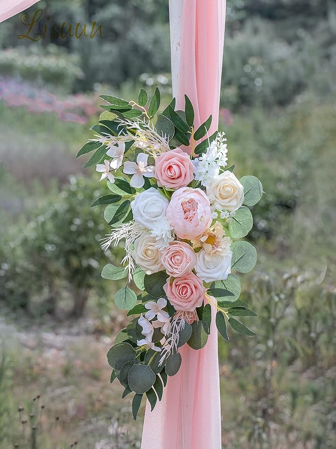 Wedding Arch Flowers, Artificial Flowers for Decoration, Large Flower Swag for Boho Styles Wedding Ceremony Floral Decor - Pack of 2