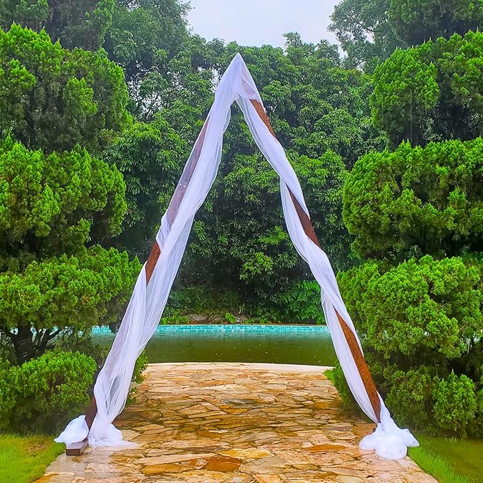 7.87FT Wooden Wedding Arch, Wood Arch for Wedding Ceremony Gorgeous Arbor Backdrop Stand for Garden Parties