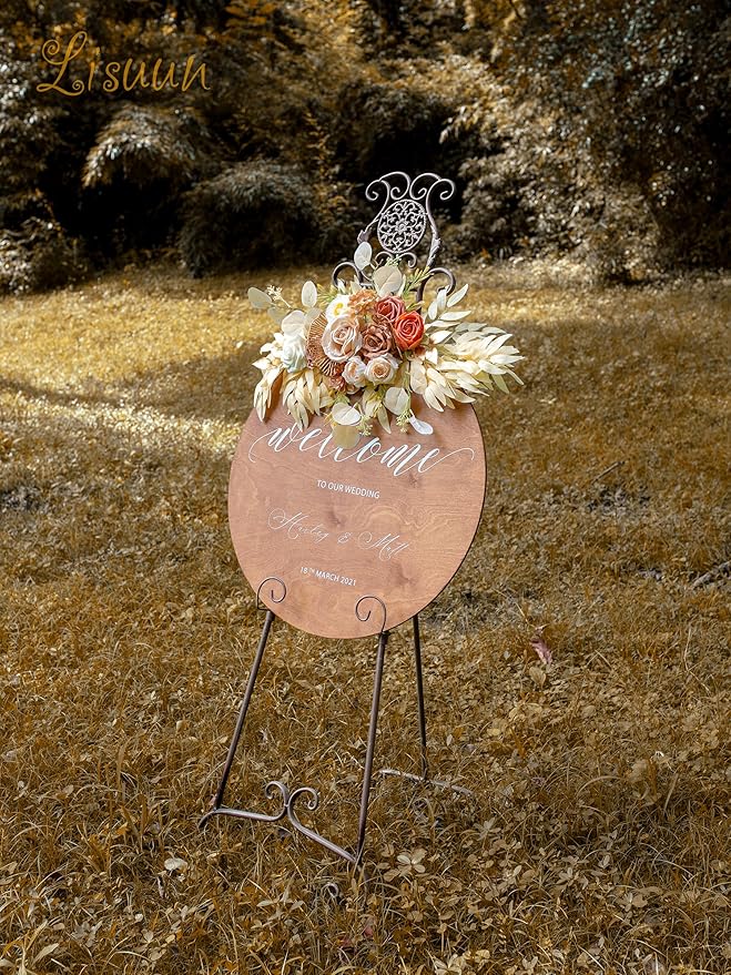 Wedding Arch Flowers, Artificial Flowers for Decoration, Large Flower Swag for Boho Styles Wedding Ceremony Floral Decor - Pack of 2