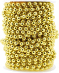 Mandala Crafts 8mm Faux Metallic Gold Pearl Beads Roll - 20 Yards Strand of Fake Pearls Chain Garlands Spool String for Christmas Tree, Wedding, Party, Vases, DIY Decoration