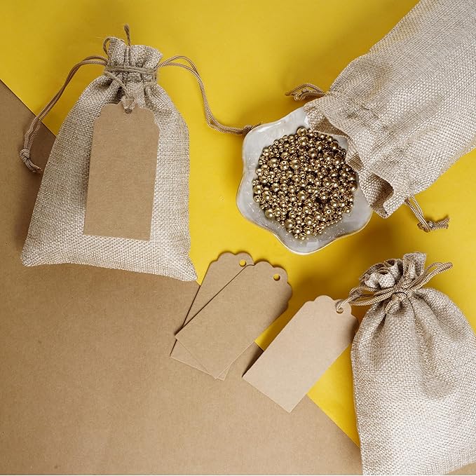 Yymobt 25PCS Burlap Bags with Drawstring, Reusable Burlap Favor Bag 5 x 7’’ Small Party Sacks for DIY Craft, Party, Christmas, Wedding, Festival Presents Bulk Bags