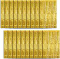 20 Pack Foil Curtain Backdrop Gold Metallic Tinsel Foil Fringe Curtains Photo Booth Props for Birthday Wedding Engagement Baby Shower Bachelorette Christmas Holiday Celebration Party Decorations