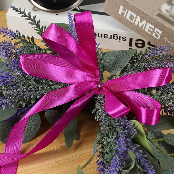 H&W 2pcs Artificial Wedding Arch Flowers for Wedding Sign, Floral Swag Dusty Decor for Reception Ceremony Backdrop Sweetheart Table （Lavender）