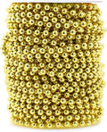 Mandala Crafts 6mm Faux Metallic Gold Pearl Beads Roll - 27 Yards Strand of Fake Pearls Chain Garlands Spool String for Christmas Tree, Wedding, Party, Vases, DIY Decoration